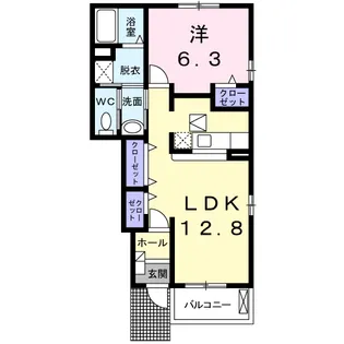 エレガンシアB【1階】の間取り