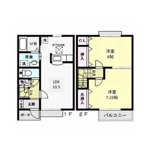 フォーリア 輝【2階】の間取り