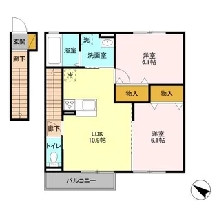 ラヴィラントさしまA【1階】の間取り
