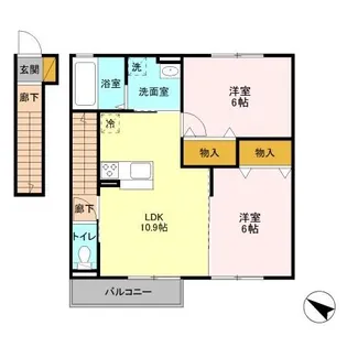 ラヴィラントさしまB【2階】の間取り