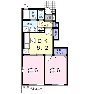さくらハイツA棟【1階】の間取り