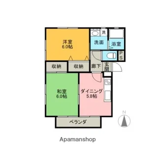 鳥山シティハイツⅡ【201号室】の間取り