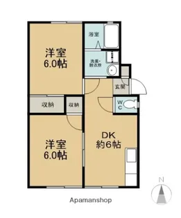 岩井シティハイツA棟・B棟【B-105号室】の間取り