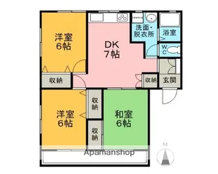 陽光台中和コーポA棟【102号室】の間取り