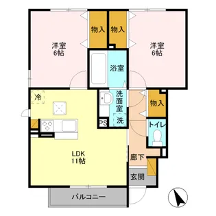 パセオ フロレスタ B【1階】の間取り