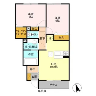 スローライフさしまⅡ【1階】の間取り