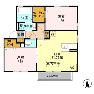 ロイヤル川木谷 D【2階】の間取り