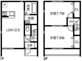 茨城県猿島郡境町みらい平1丁目【テラスハウス】の間取り