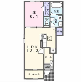 カルム ミー【1階】の間取り