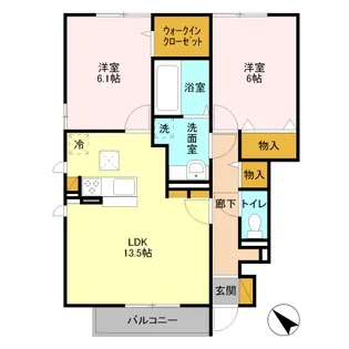 カーサ ソレール II C【1階】の間取り