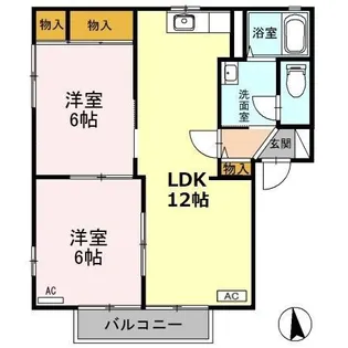 スカイハイツ C【2階】の間取り