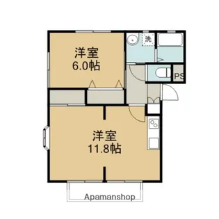 鳥山シティハイツⅢ【A-1号室】の間取り