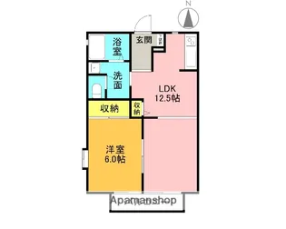 ハイツ坂間【202号室】の間取り
