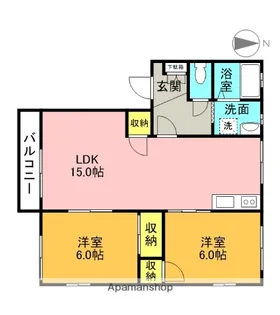 スパニッシュガーデンD【1階】の間取り