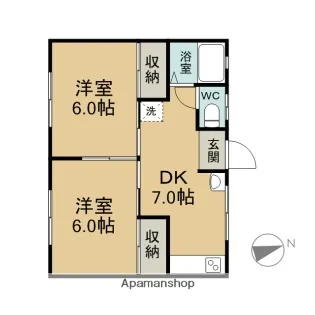 ソワール尾崎【102号室】の間取り