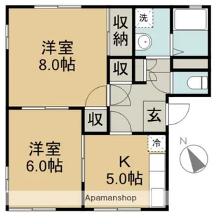プレステージハイツB棟【101号室】の間取り