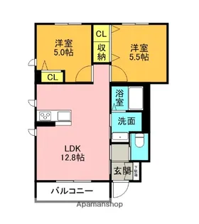 ソレイユハイツ【1階】の間取り