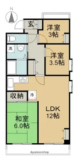 キャッスル古河【3A号室】の間取り
