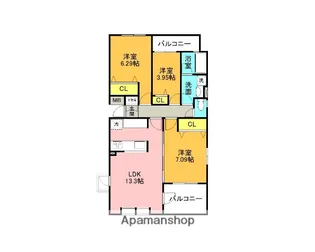 花水木の里A棟【103号室】の間取り