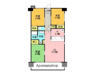 センターピース古河【6階】の間取り