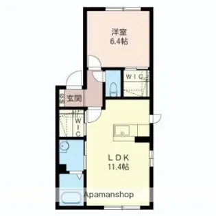 フォンターナB【202号室】の間取り