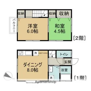 ツインハイツ松並【102号室】の間取り
