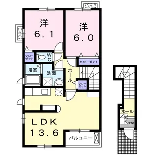 エバーグリーンA【2階】の間取り