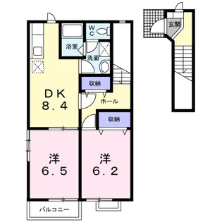 マーベラスコートB【2階】の間取り