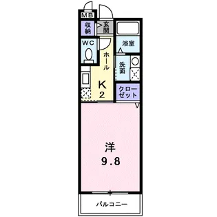 マンションあかやま【1階】の間取り