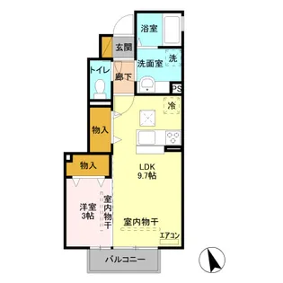 アメニティー【105号室】の間取り