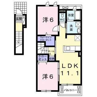 グリーングラス【2階】の間取り