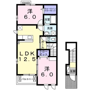 シャン・ストリームA【2階】の間取り