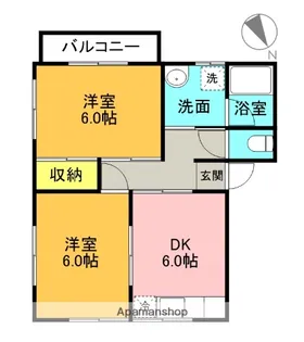 スワンハイツB【101号室】の間取り
