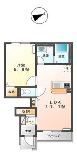 レ・フレールⅡ【1階】の間取り