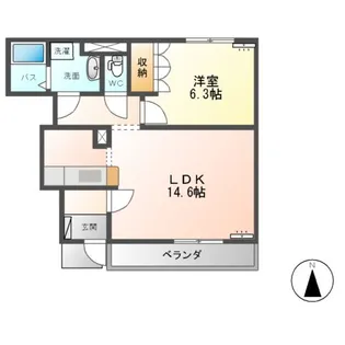 シャルマンコート A【1階】の間取り