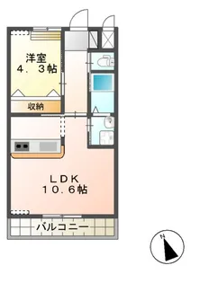 グレイス・ベルジュⅡ【102号室】の間取り