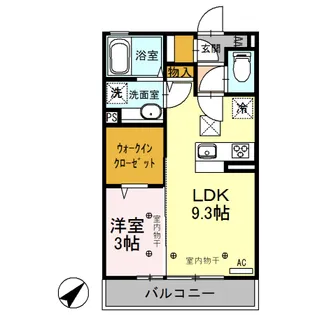 レジデンス キントウ ROOTS【1階】の間取り