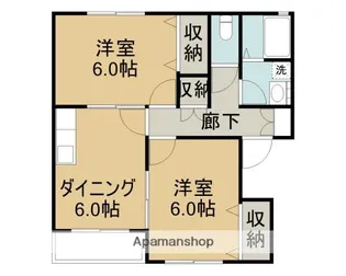 ソレイユ野木 B棟【102号室】の間取り