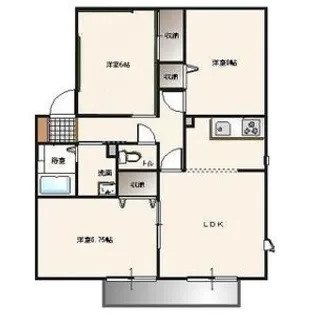 サンガーデン春日野B棟【1階】の間取り