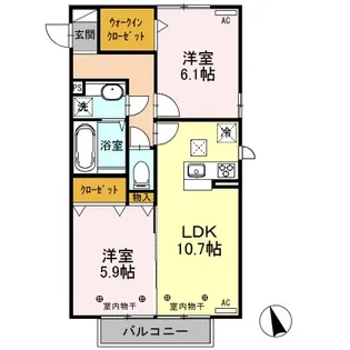 サウスシャトー【101号室】の間取り