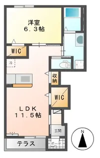 グレイスワン間々田A【103号室】の間取り