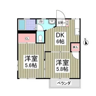 南赤塚中の内ハイツA【101号室】の間取り