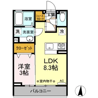 ベル・ドゥ・ジュー【3階】の間取り
