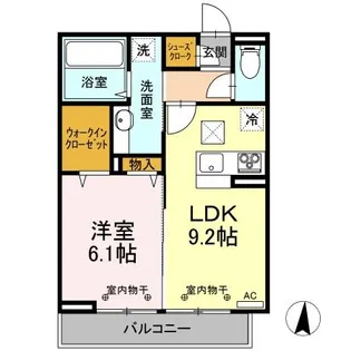 フラット スクエア【1階】の間取り