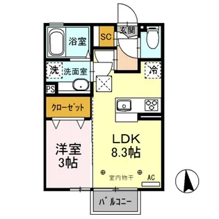 エスポワールブリエ【1階】の間取り