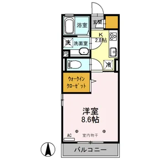 アサヒ リバーサイド【2階】の間取り