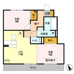 モン ビラージュ A【1階】の間取り