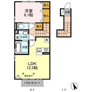 ラ・ペジーブル B【2階】の間取り