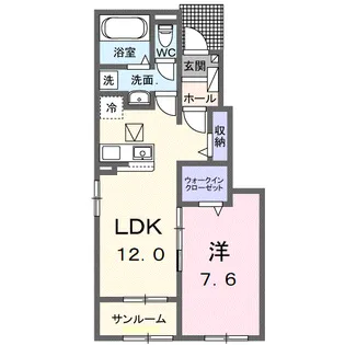クロスサイド アパートメントⅡ【1階】の間取り
