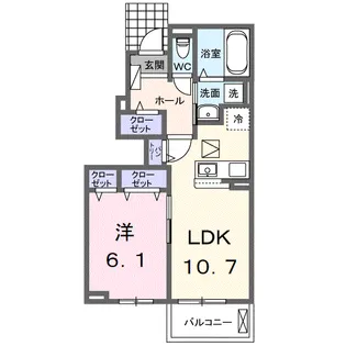 フルール・ド・リス Ⅱ【1階】の間取り